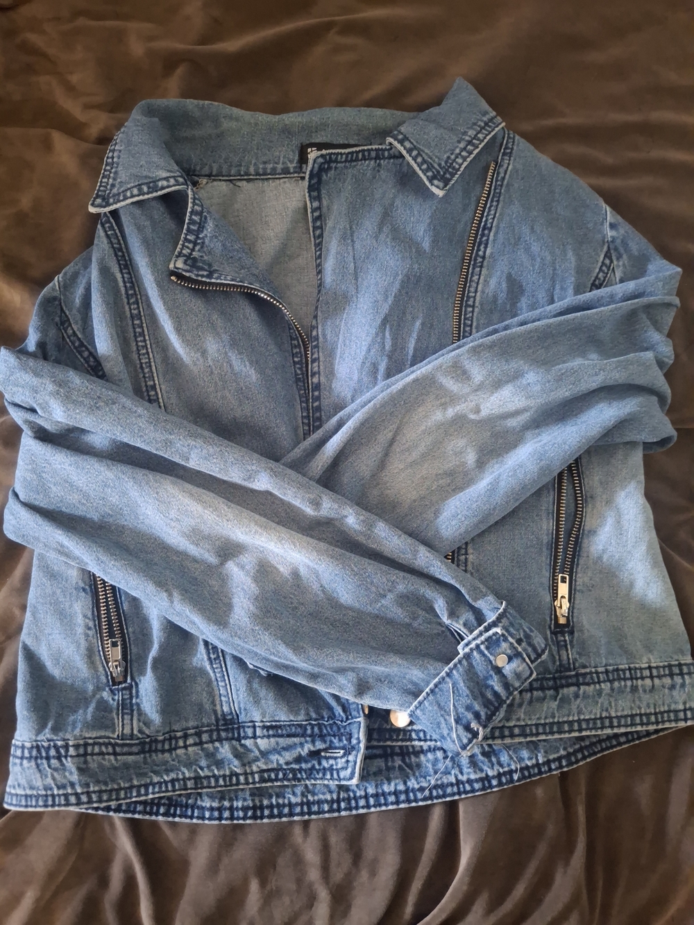 Allegra K Light Blue Denim Jean Jacket
